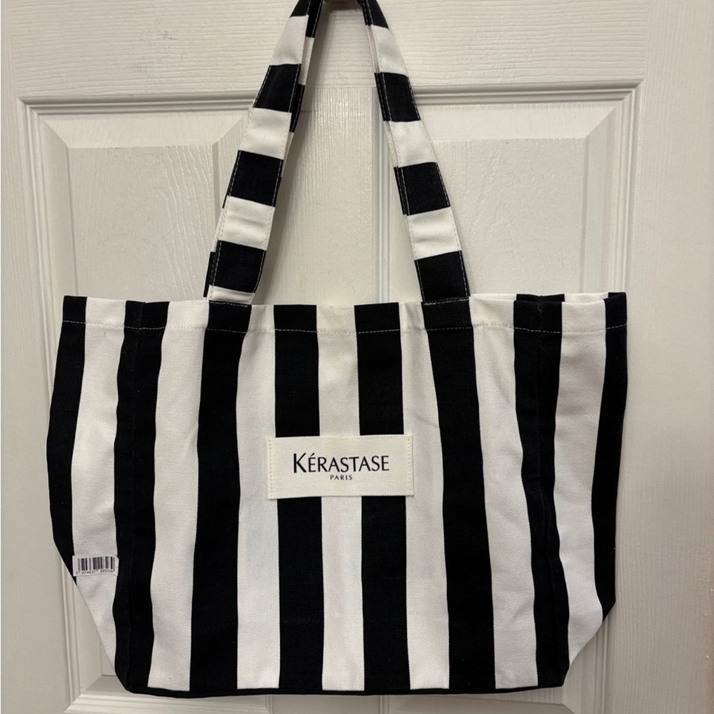 Kerastase black and white striped tote bag - Picture 2 of 11